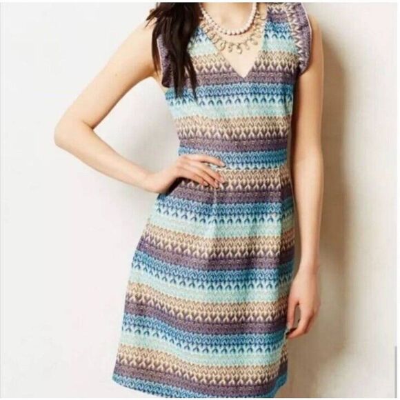 Anthropologie Tabitha crochet look exposed zipper dress size 0 - Picture 1 of 9